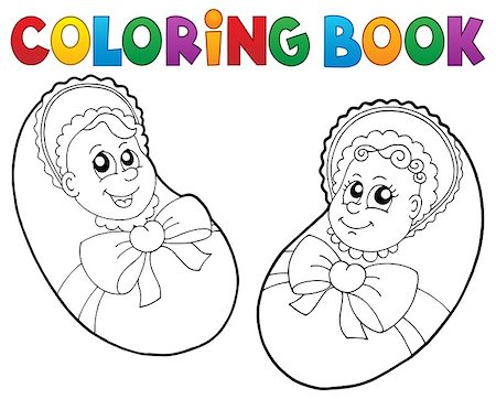 Coloring book baby theme image 6 - eps10 vector illustration. Stock Photo - Budget Royalty-Free & Subscription, Code: 400-08890889