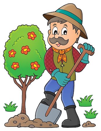 simsearch:400-06091808,k - Gardener planting tree theme image 1 - eps10 vector illustration. Stockbilder - Microstock & Abonnement, Bildnummer: 400-08890899