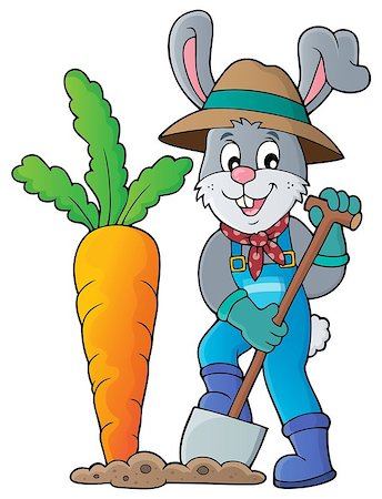 simsearch:400-06091808,k - Rabbit gardener theme image 1 - eps10 vector illustration. Stockbilder - Microstock & Abonnement, Bildnummer: 400-08890918