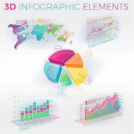 Infographic elements collection, corporate vector 3D illustration. Foto de stock - Royalty-Free Super Valor e Assinatura, Número: 400-08890974
