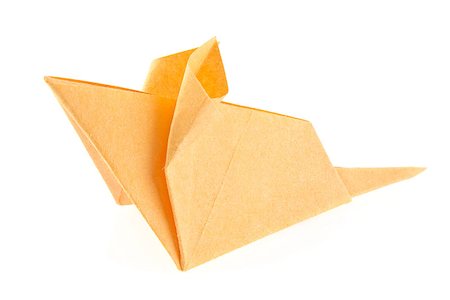 simsearch:400-09170569,k - Orange mouse of origami, isolated on white background Foto de stock - Super Valor sin royalties y Suscripción, Código: 400-08891036