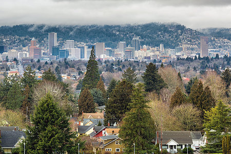 simsearch:400-09083464,k - City of Portland Oregon Skyline from Mount Tabor Foto de stock - Super Valor sin royalties y Suscripción, Código: 400-08891371