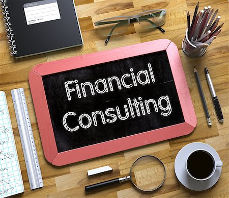 simsearch:400-09009302,k - Financial Consulting Concept on Small Chalkboard. Financial Consulting on Small Chalkboard. 3d Rendering. Photographie de stock - Aubaine LD & Abonnement, Code: 400-08891494