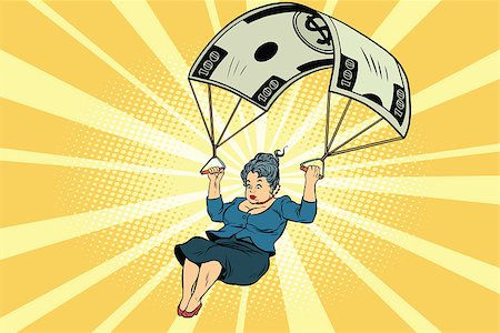 dismissal - woman Golden parachute financial compensation in the business. Comic book vintage pop art retro style illustration vector Stock Photo - Budget Royalty-Free & Subscription, Code: 400-08891550