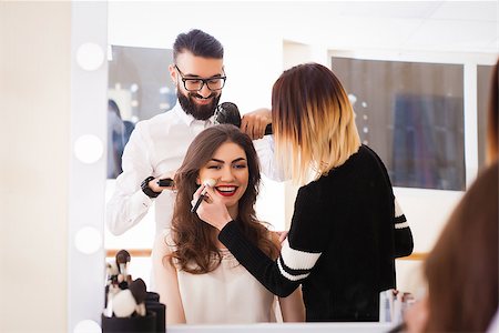 simsearch:400-04194599,k - beauty salon, the girl makeup and styling in the salon, hairdressers and make-up artist, Concept for personal care and beauty Stock Photo - Budget Royalty-Free & Subscription, Code: 400-08892709