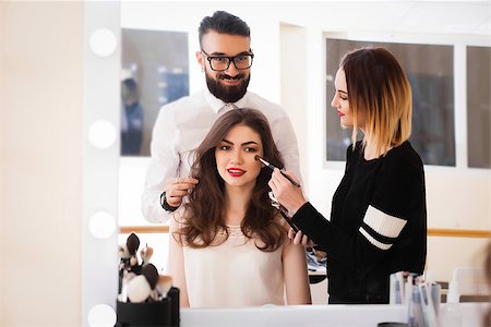 simsearch:400-04194599,k - beauty salon, the girl makeup and styling in the salon, hairdressers and make-up artist, Concept for personal care and beauty Stock Photo - Budget Royalty-Free & Subscription, Code: 400-08892712