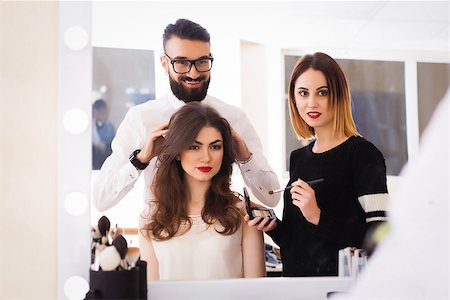 simsearch:400-04194599,k - beauty salon, the girl makeup and styling in the salon, hairdressers and make-up artist, Concept for personal care and beauty Stock Photo - Budget Royalty-Free & Subscription, Code: 400-08892713