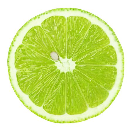 simsearch:400-08967896,k - Top view of textured ripe green slice of lime citrus fruit isolated on white background with clipping path Photographie de stock - Aubaine LD & Abonnement, Code: 400-08900103