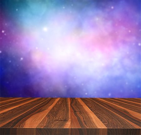 simsearch:400-09068018,k - 3D render of a wooden table looking out to a night sky Stock Photo - Budget Royalty-Free & Subscription, Code: 400-08900248