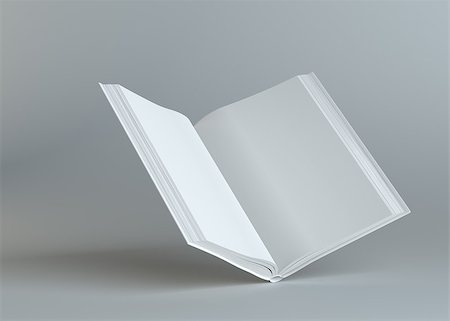 simsearch:614-08873649,k - White empty open book on gray background. Template for your content. 3d illustration Foto de stock - Super Valor sin royalties y Suscripción, Código: 400-08900366