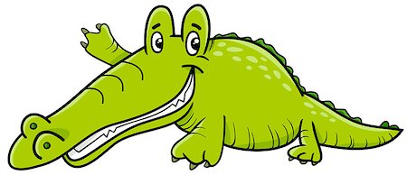 simsearch:400-04717503,k - Cartoon Illustration of Crocodile or Alligator Reptile Animal Character Stockbilder - Microstock & Abonnement, Bildnummer: 400-08916363