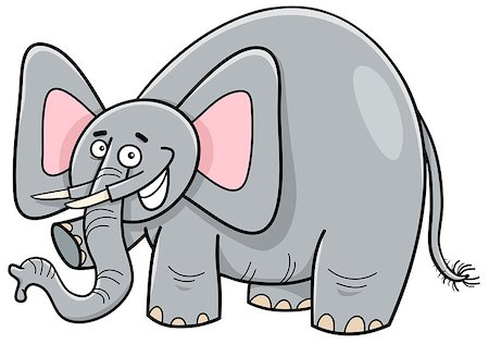 simsearch:400-08916376,k - Cartoon Illustration of Elephant Animal Character Foto de stock - Super Valor sin royalties y Suscripción, Código: 400-08916376