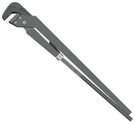 simsearch:400-08734195,k - Old modification of plumbing pipe wrench. Vector illustration. Foto de stock - Royalty-Free Super Valor e Assinatura, Número: 400-08916468