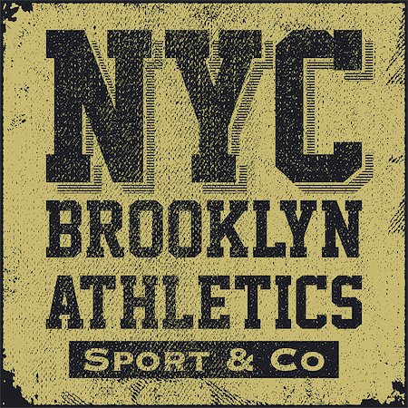 printed training - vintage brooklyn typography, t-shirt graphics, vector illustration Stock Photo - Budget Royalty-Free & Subscription, Code: 400-08916688