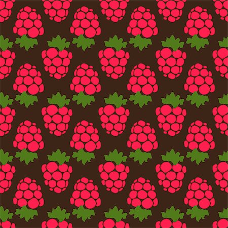 simsearch:400-09108602,k - Seamless raspberry background brown pattern. Vector illustration Stock Photo - Budget Royalty-Free & Subscription, Code: 400-08916693