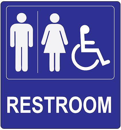 simsearch:400-05131090,k - Classical label to refer to a public toilet. The label with the designation of men, women and invalina in a wheelchair. Stock Photo - Budget Royalty-Free & Subscription, Code: 400-08916775