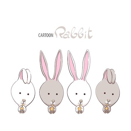 simsearch:400-06798041,k - Adorable cute rabbits with carrot in hands Foto de stock - Super Valor sin royalties y Suscripción, Código: 400-08916845