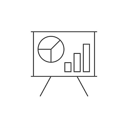 simsearch:400-08750925,k - Schedule on the whiteboard line icon on white background Stock Photo - Budget Royalty-Free & Subscription, Code: 400-08916887