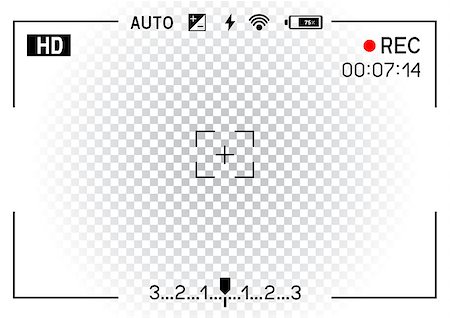 Camera viewfinder rec on transparent white background. Record video snapshot photography Foto de stock - Super Valor sin royalties y Suscripción, Código: 400-08916934