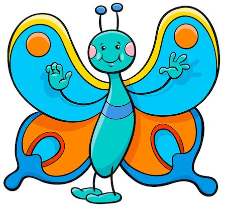 simsearch:400-07829391,k - Cartoon Illustration of Butterfly Insect Animal Character Foto de stock - Super Valor sin royalties y Suscripción, Código: 400-08917084