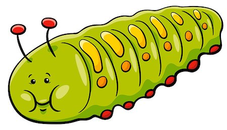 simsearch:400-07829391,k - Cartoon Illustration of Caterpillar Insect Animal Character Foto de stock - Super Valor sin royalties y Suscripción, Código: 400-08917086