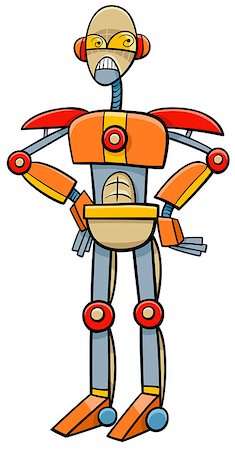 simsearch:400-08813093,k - Cartoon Illustration of Robot or Cyborg Science Fiction Character Stockbilder - Microstock & Abonnement, Bildnummer: 400-08917124