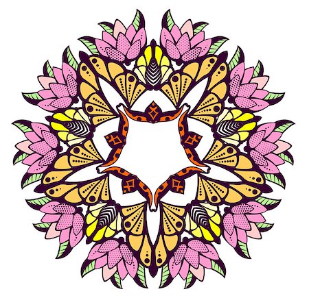 Mandala colorful floral ornament. Isolated on white vector illustration Foto de stock - Royalty-Free Super Valor e Assinatura, Número: 400-08917209