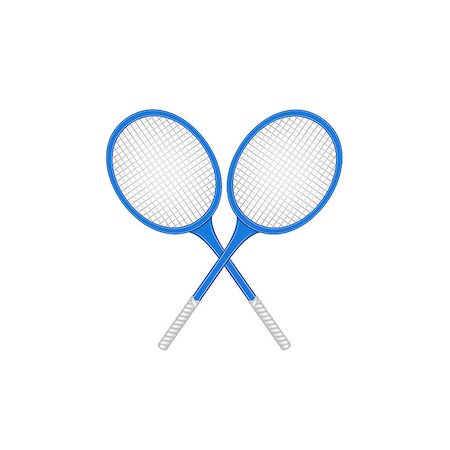 simsearch:400-07044732,k - Crossed tennis rackets in retro design on white background Foto de stock - Super Valor sin royalties y Suscripción, Código: 400-08917354