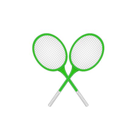 simsearch:400-07044732,k - Crossed tennis rackets in retro design on white background Foto de stock - Super Valor sin royalties y Suscripción, Código: 400-08917409