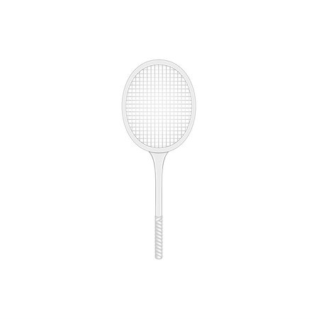 simsearch:400-07044732,k - Tennis racket in retro design on white background Foto de stock - Super Valor sin royalties y Suscripción, Código: 400-08917460