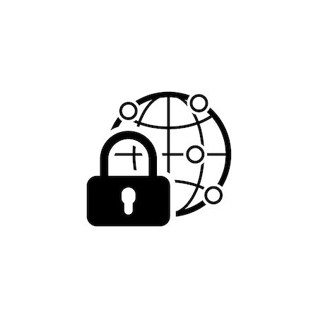 simsearch:400-08919372,k - Global Security Icon. Flat Design. Business Concept. Isolated Illustration. Stock Photo - Budget Royalty-Free & Subscription, Code: 400-08917579