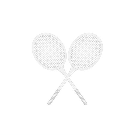 simsearch:400-07044732,k - Crossed tennis rackets in retro design on white background Foto de stock - Super Valor sin royalties y Suscripción, Código: 400-08917661