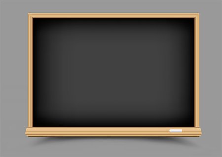 simsearch:400-08621223,k - Empty education school black chalkboard with shadow on gray background. Blackboard template for chalk write or draw Stock Photo - Budget Royalty-Free & Subscription, Code: 400-08917677