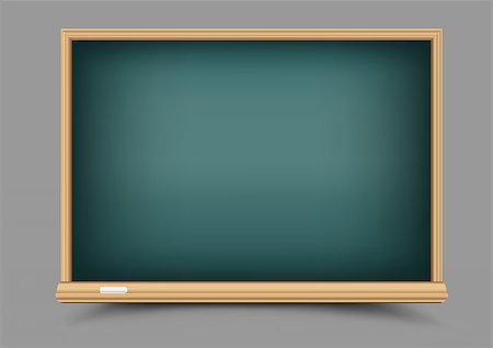 simsearch:400-07971845,k - Empty education school green chalkboard with shadow on gray background. Blackboard template for chalk write or draw Stock Photo - Budget Royalty-Free & Subscription, Code: 400-08917679