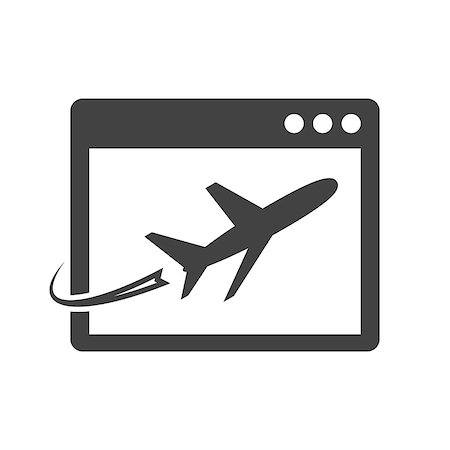 plane tablet - Airplane on site page icon. Landing page Stock Photo - Budget Royalty-Free & Subscription, Code: 400-08917687