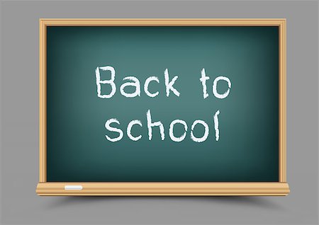 simsearch:400-07971845,k - Education school green chalkboard with shadow on gray background. Blackboard template and chalk write message back to school Stock Photo - Budget Royalty-Free & Subscription, Code: 400-08917680