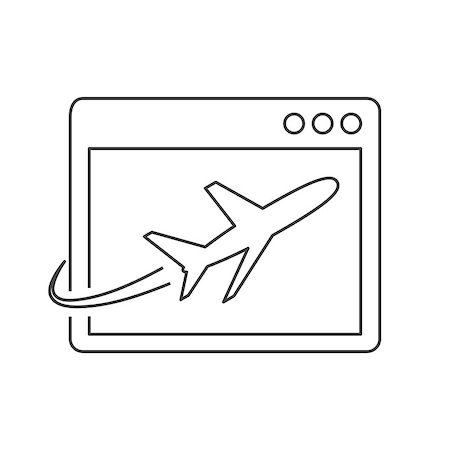 plane tablet - Airplane on site page line icon. Landing page Stock Photo - Budget Royalty-Free & Subscription, Code: 400-08917816