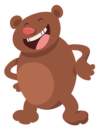simsearch:400-09171923,k - Cartoon Illustration of Cute Brown Bear Animal Character Photographie de stock - Aubaine LD & Abonnement, Code: 400-08917893
