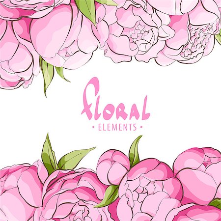 peony art - Bright floral template with peonies Stock Photo - Budget Royalty-Free & Subscription, Code: 400-08917979