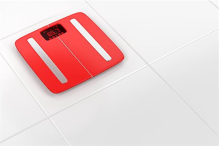 Smart weight scale on white tiles Photographie de stock - Aubaine LD & Abonnement, Code: 400-08917973