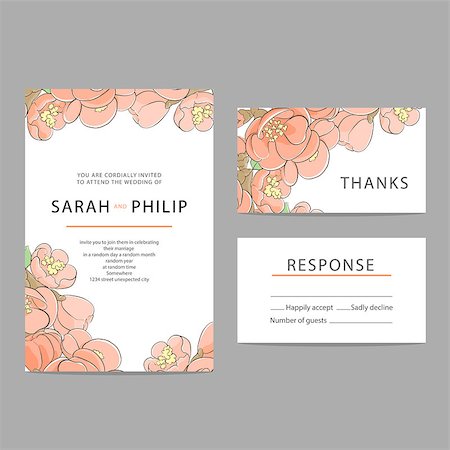 fruit artworks pattern - Bright floral wedding invitation card template Stock Photo - Budget Royalty-Free & Subscription, Code: 400-08917991