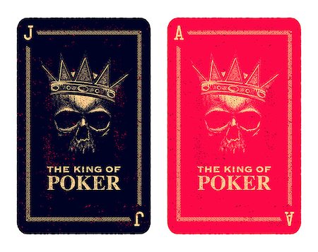 diddle (artist) - skull poker card vector illustration Fotografie stock - Microstock e Abbonamento, Codice: 400-08918051