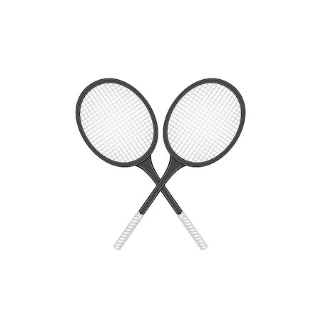 simsearch:400-07044732,k - Crossed tennis rackets in retro design on white background Foto de stock - Super Valor sin royalties y Suscripción, Código: 400-08918078
