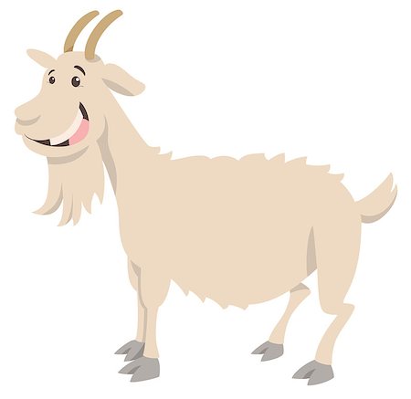 simsearch:400-04899633,k - Cartoon Illustration of Funny Goat Farm Animal Character Stockbilder - Microstock & Abonnement, Bildnummer: 400-08918159