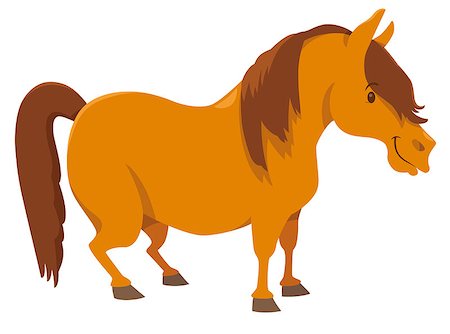 Cartoon Illustration of Cute Pony Farm Animal Character Stock Photo - Budget Royalty-Free & Subscription, Code: 400-08918162