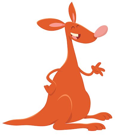 simsearch:400-08918154,k - Cartoon Illustration of Funny Kangaroo Wild Animal Character Fotografie stock - Microstock e Abbonamento, Codice: 400-08918178