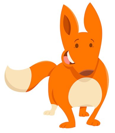 simsearch:400-09171923,k - Cartoon Illustration of Cheerful Red Fox Animal Character Photographie de stock - Aubaine LD & Abonnement, Code: 400-08918172