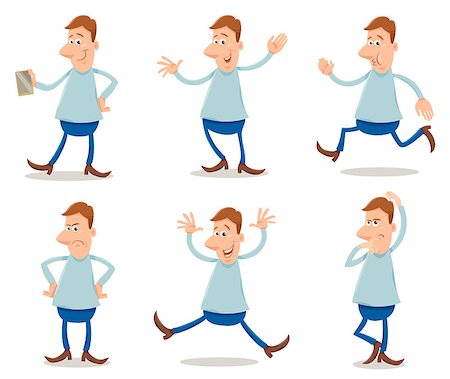 Cartoon illustration of Funny Man Character Collection Set Stock Photo - Budget Royalty-Free & Subscription, Code: 400-08918183