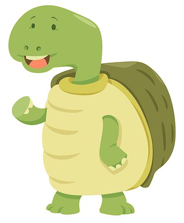 simsearch:400-09049781,k - Cartoon Illustration of Happy Turtle Animal Character Foto de stock - Super Valor sin royalties y Suscripción, Código: 400-08918192