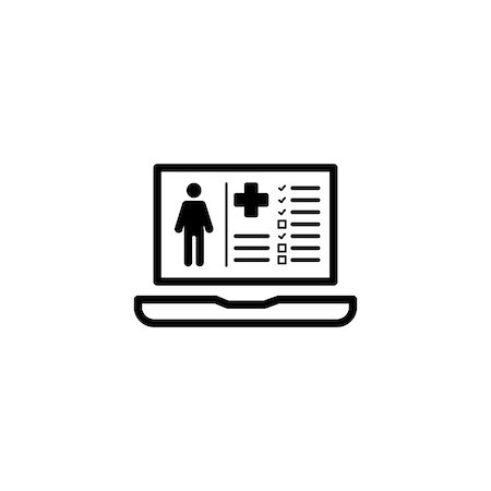 simsearch:400-07976201,k - Patient Medical Record Icon with Laptop. Flat Design. Isolated. Stock Photo - Budget Royalty-Free & Subscription, Code: 400-08918414